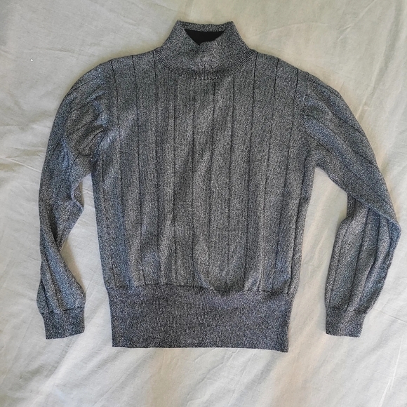 Vintage Metallic Sweater mock turtleneck - Picture 2 of 5